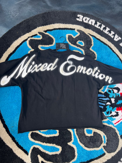 Mixed Emotion Angel Tee W/ Pearls (Black)