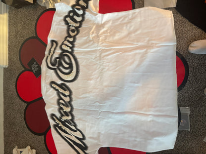 Mixed Emotion Tee W/ Pearls (White)